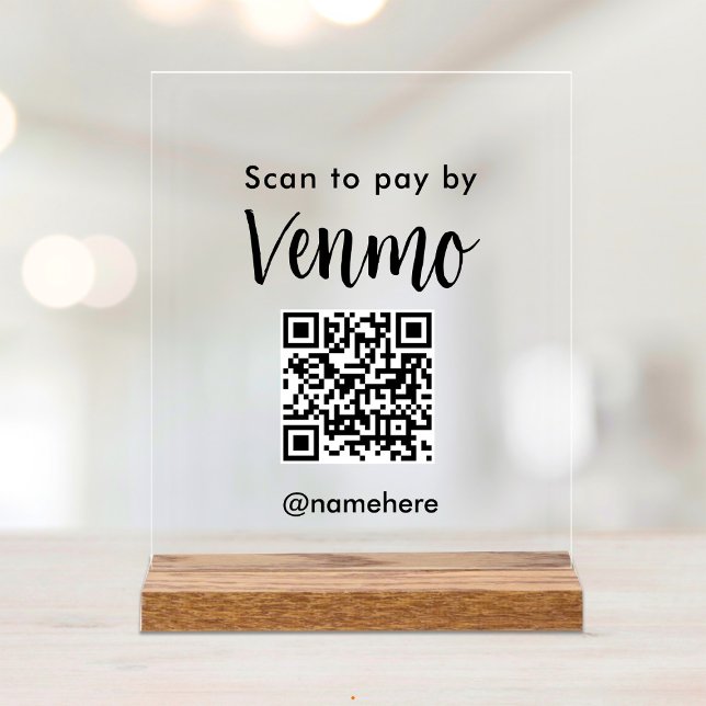 Social Media QR Code Payment Acrylic Sign (Creator Uploaded)
