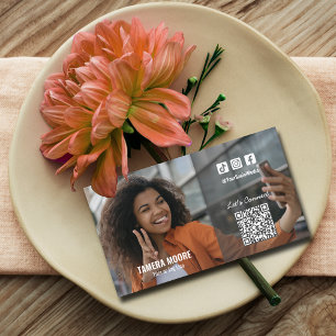 Social Media QR Code Photo Business Card