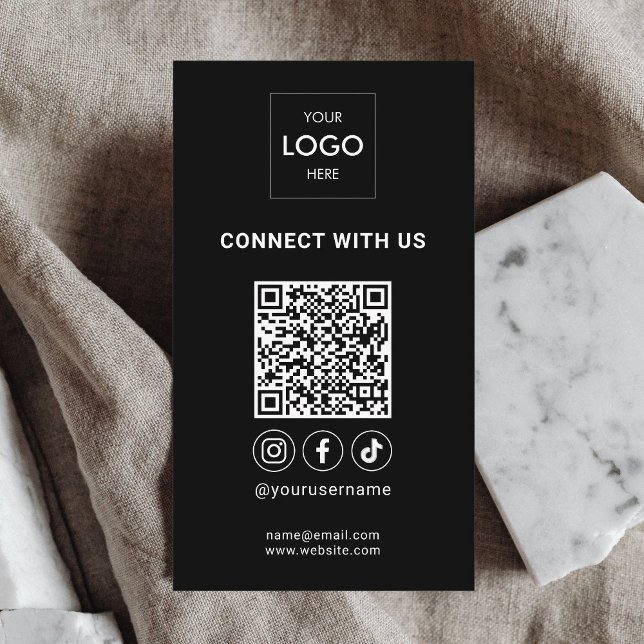 Social Media QR Code Sophisticated Logo Business Card (Creator Uploaded)