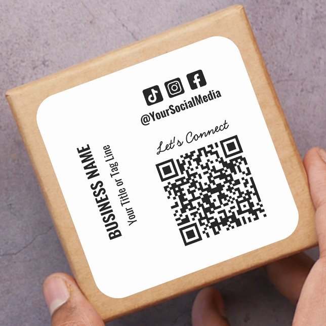 Social Media QR Code  Square Sticker (Creator Uploaded)