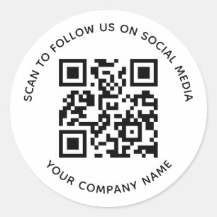 Social Media QR Code Stickers Scan to Follow Us