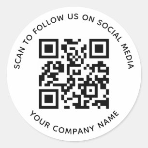 Social Media QR Code Stickers Scan to Follow Us