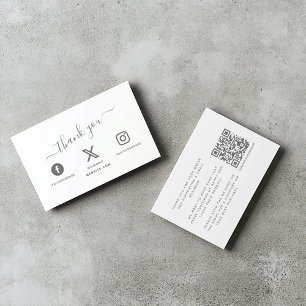 Social media QR code thank you discount Encl Enclosure Card
