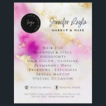 Social Media QR Code Watercolor Pink Gold Elegant Flyer<br><div class="desc">Social Media QR Code Watercolor Pink Gold Elegant Flyer</div>