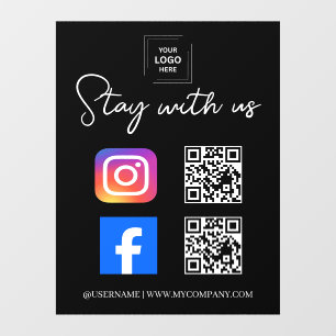 Social Media QR Code Window Decal 