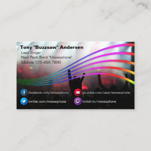 Social Media Rock Band Concert Photo Musician Business Card