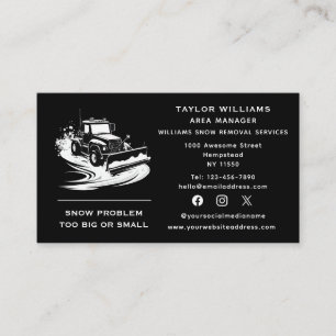 Social Media Snow Removal Services Snowplow Winter Business Card