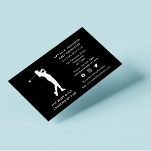 Social Media Sport Coach Female Golf Instructor Business Card