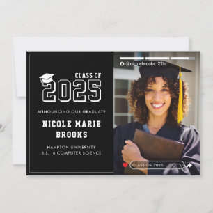 Social Media Story Photo Black Graduation Announcement