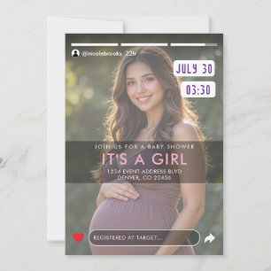 Social Media Story Post Photo Baby Shower Invitation