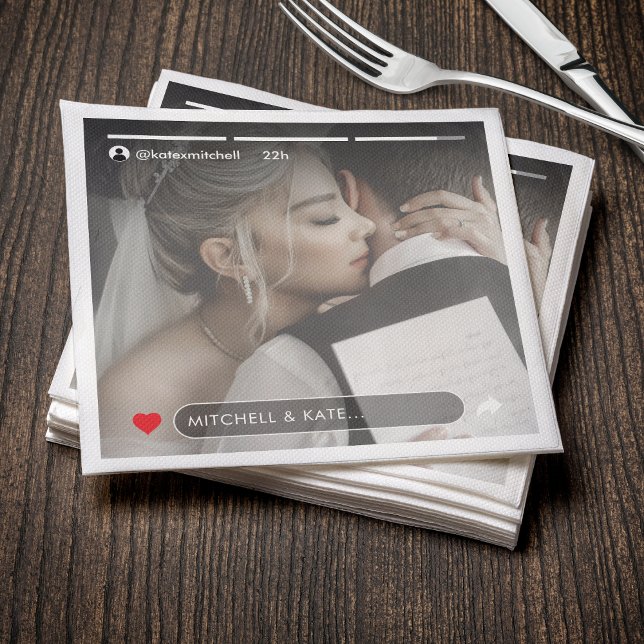 Social Media Story Post Photo Wedding Napkins (Social Media Story Post Photo Wedding Napkins
)