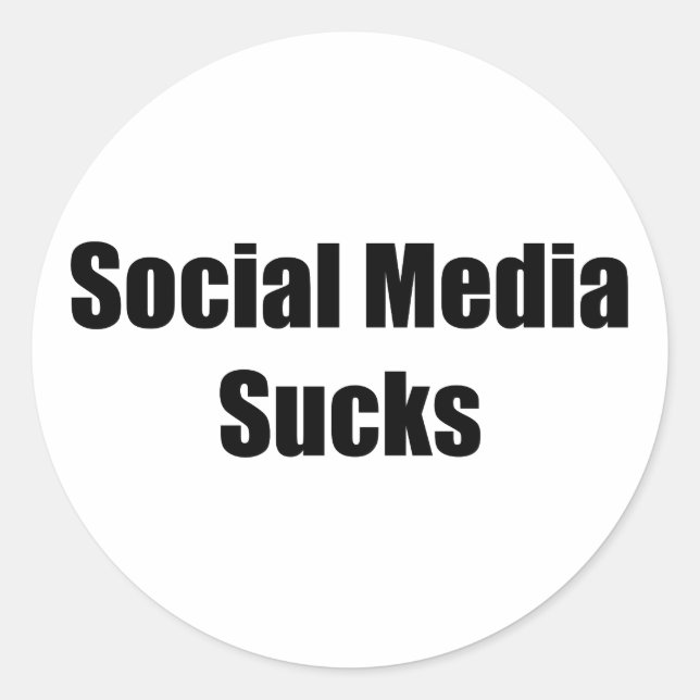 Social Media Sucks Classic Round Sticker (Front)