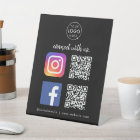 Social Media Tabletop Sign | Instagram Facebook QR
