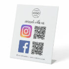 Social Media Tabletop Sign | Instagram Facebook QR