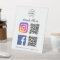 Social Media Tabletop Sign | Instagram Facebook QR