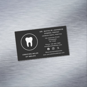 Social Media Tooth Dentist Dental Clinic Dentistry Magnetic Business Card