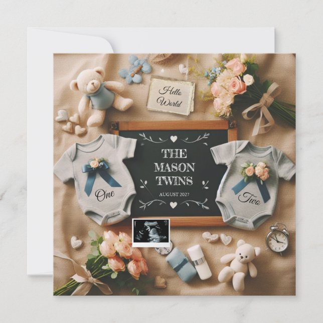 Social Media Twin Pregnancy Reveal, Twin Pregnancy Announcement (Front)