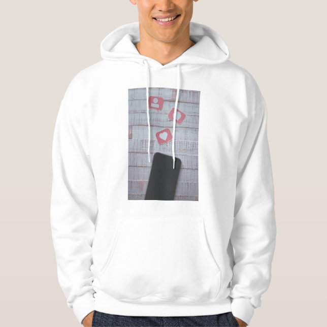 Social Media Vibes Hoodie – Minimalistic Design (Front)