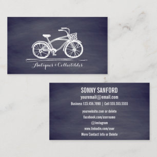Social Media Vintage Bicycle Antiques Chalkboard Business Card