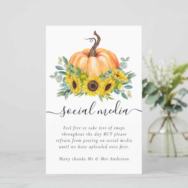 Social Media Wedding Request Sunflower Pumpkin (Standing Front)