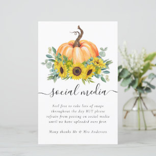 Social Media Wedding Request Sunflower Pumpkin