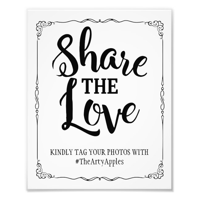 social media wedding sign hashtag (Front)