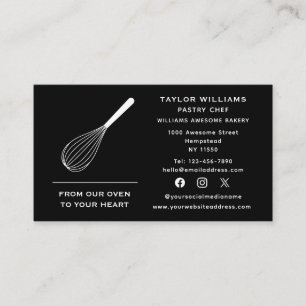 Social Media Whisk Baker Bakery Bake Shop Catering Business Card