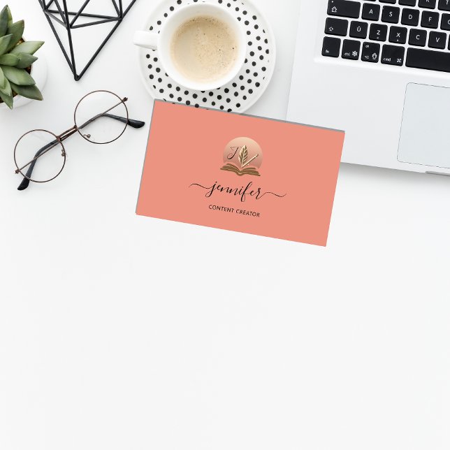 Social Media Writer Content Creator BlogQR Monogam Business Card (Social Media Writer Content Creator BlogQR Monogam Business Card)
