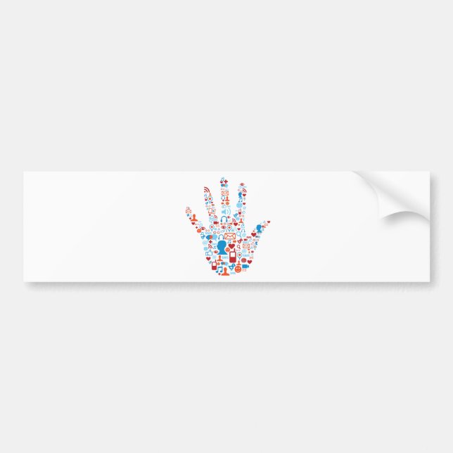 Social Network Hand Bumper Sticker (Front)