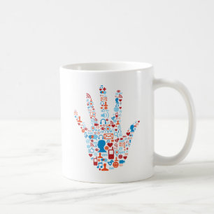 Social Network Hand Coffee Mug