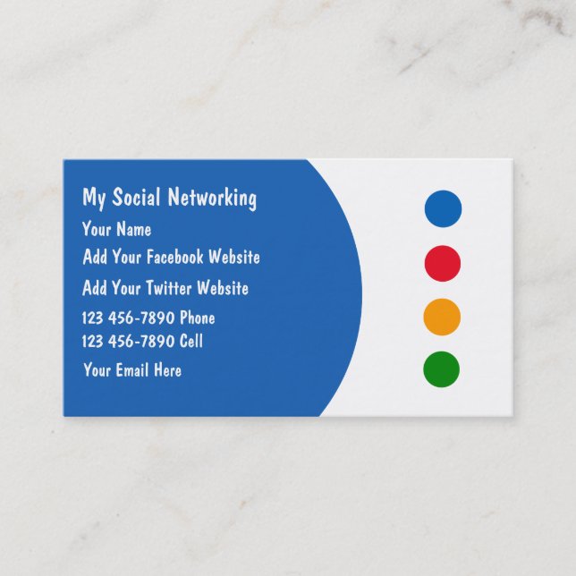 Social Networking Business Cards (Front)