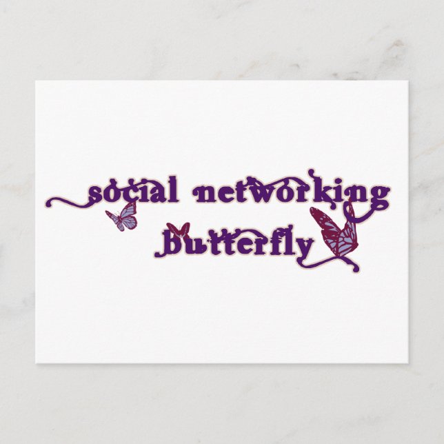 Social Networking Butterfly Postcard (Front)