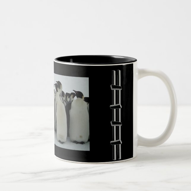 Social Penguins Two-Tone Coffee Mug (Right)