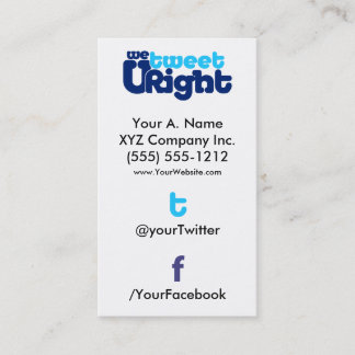Social Profile Business Card WTURite 2.0 vertTWFB