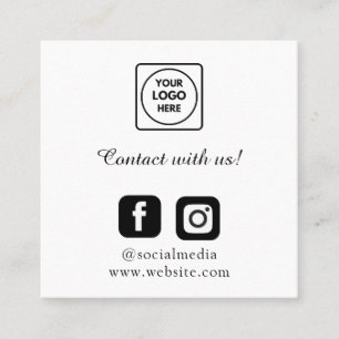 Social QR Connect Instagram Facebook Links Square Business Card