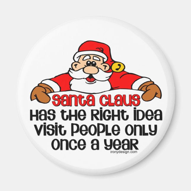 Social Santa Humour Magnet (Front)