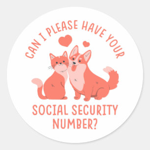  Social Security Number Classic Round Sticker