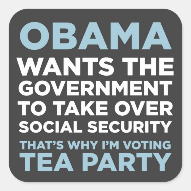 Social Security Square Sticker (Front)