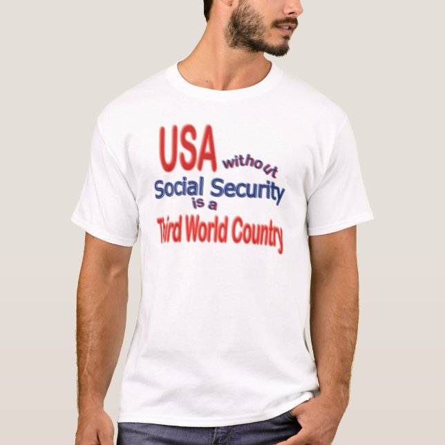 Social Security USA! Personalise Background. T-Shirt (Front)