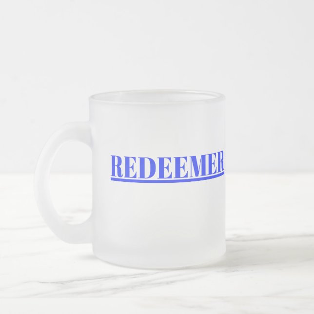 social spiritual 0ptimistic cute design frosted glass coffee mug (Left)