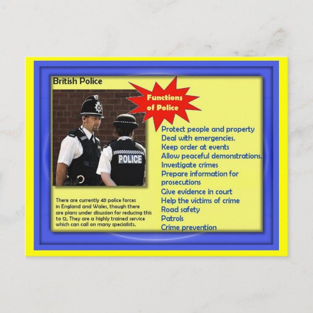 Social Studies, British Police Postcard (Front)