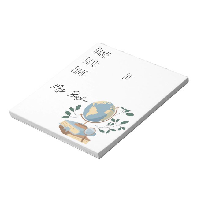 Social Studies/Geography Teacher Hallpass Notepad (Rotated)