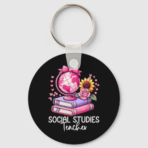 Social Studies History Teacher Earth Globe Back To Key Ring
