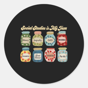 Social Studies Is My Jam History Teacher Back To S Classic Round Sticker