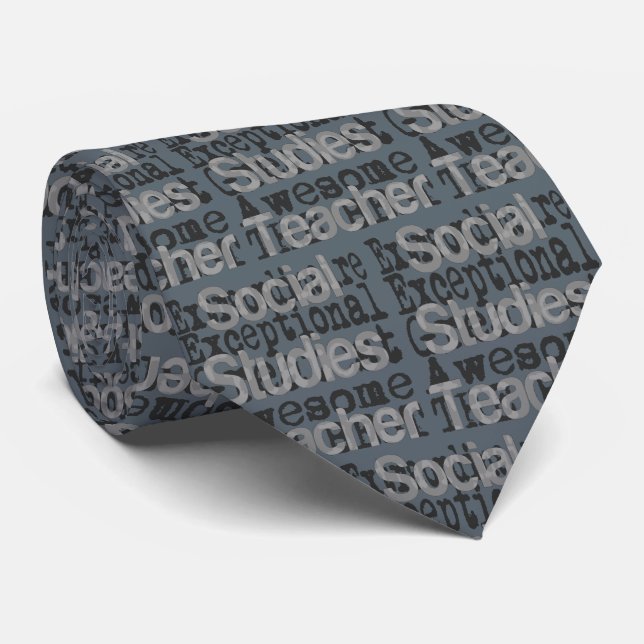 Social Studies Teacher Extraordinaire Tie (Rolled)