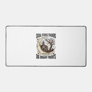 Social Studies Teacher Shirt Spooky Brainy Frights Desk Mat