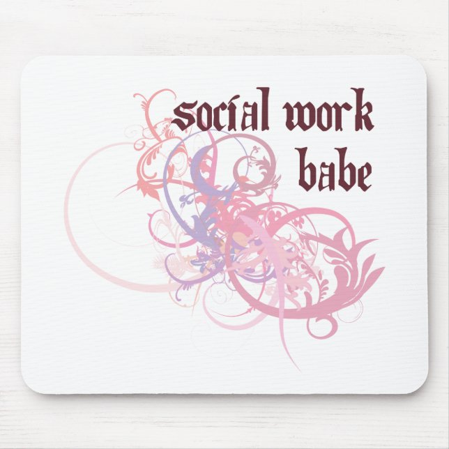 Social Work Babe Mouse Mat (Front)