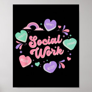 Social work candy heart valentines day school poster
