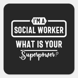 social work, cute social work, social worker square sticker