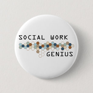 Social Work Genius 6 Cm Round Badge